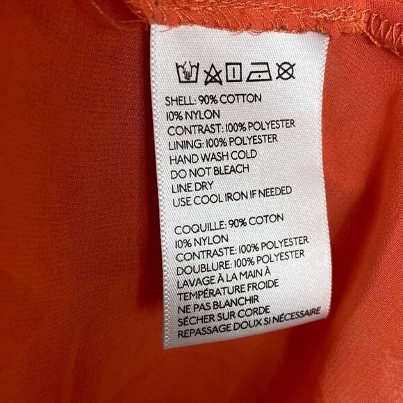 Anthro Orange Floral Embroidered Lace Mini A Line Dress - Picture 7 of 7